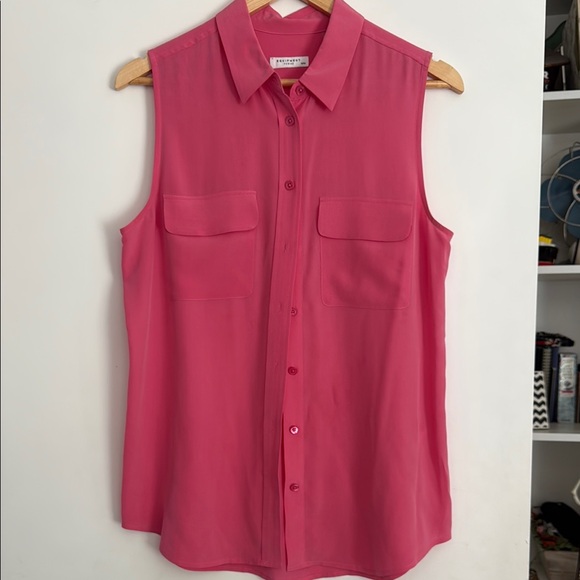 Equipment Tops - Equipment Pink Button Down Shirt Relaxed Fit Dress Collar